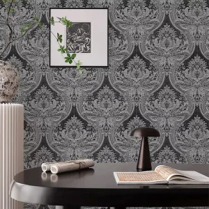European Light Luxury PVC Wallpaper 3D Embossed Floral Wall Covering for Living Room Bedroom TV Background Wall Home Decor
