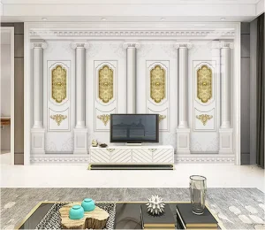European Luxury 3D Embossed Peel Stick Wallpaper Modern Design Style Waterproof for Wall Decor Apartments Dining Bedrooms Hotels