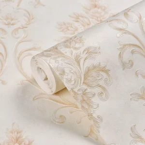 European Luxury Self Adhesive Removable Heat Insulation Wallpaper Roll for Hotel Home Wall Decoration Stripes Plaid Pattern