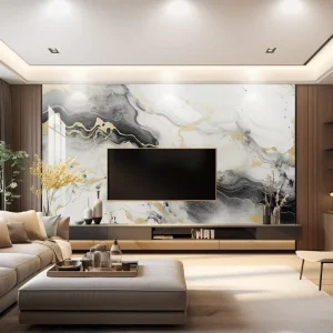 European Minimalist Luxury Waterproof Embossed Marble Texture Wallpaper for Living Room Wall Decoration