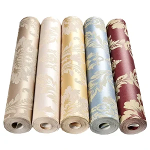 European Modern 3D Embossed Non Woven Waterproof Floral Patterned Wallpaper for Apartment Bedroom Living Household