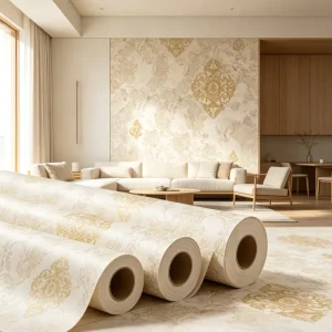 European Royal Style Gold Damask Wallpaper Marble Pattern Self Adhesive PVC Wall Paper for Living Room Bedroom Decoration DIY
