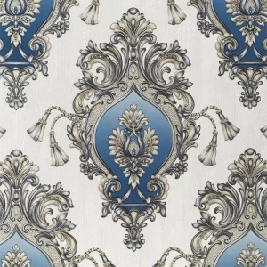 European Style 3D Floral Peel and Stick Wallpaper 1.06*3m Waterproof Oil-Proof Self Adhesive Wallpaper for Home Renovation Decor