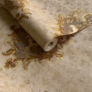 European Style 3D Relief Wallpaper Bedroom Living Room Hotel Background Luxurious and High-end Wallpaper