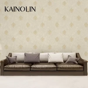 European Style Custom Size Design Damask Wallpaper Rolls with Mould-Proof Finish for Living Room Bedroom Kitchen & Hotel Decor