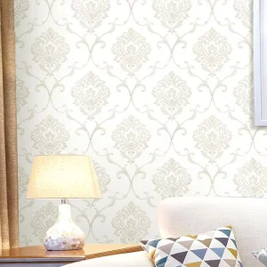 European Style Luxurious Self-adhesive 3D Embossed Floral Waterproof Wallpaper High-End Modern for Living Room Gym Entertainment