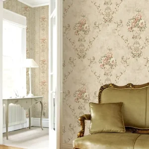 European Style Luxury Thickening Non-Woven 3D Wallpaper Floral Striped Flower AB Collocation for Bedroom & Hotel