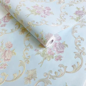 European Style Pastoral 3D Flower Wallpaper Bedroom Living Room Beauty Salon Background Wall Wallpaper