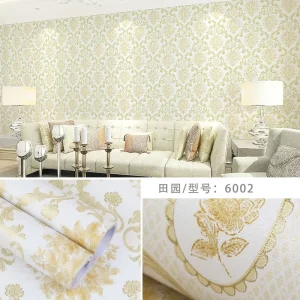 European Stylish Living Room Wall Decorative Wallpaper Floral Self Adhesive Wall Paper for Hotel
