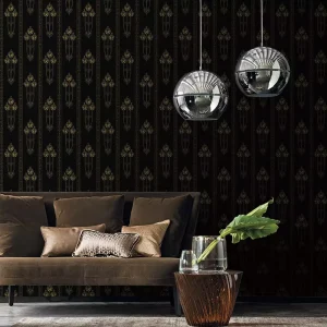 F-FR4005 European Decorative Non Woven Waterproof Wallpaper Geometry Pattern for Hotel Living Room Interior Commercial Use