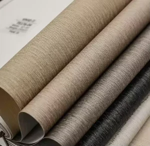 Fabric Hotel Wallpaper Modern Linen Woven PVC Wallpaper Living Room Bedroom Wall Home Decoration