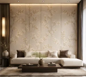 Fabric Wall Panels Floral Wallcovering Series Waterproof Decorative Wall System Interior Textile Wall Solution
