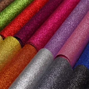Factory Direct 0.45 mm Shimmer Upholstery Fabric Sheets Chunky Shining Material Glitter Fabrics for Crafting Bag Wallpaper