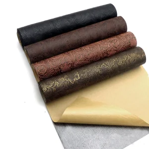 Factory Direct 20*33 mm Floral 0.57 mm Carved Metallic Self Adhesive PVC Upholstery Leather Sticker for Upholstery Wallpaper