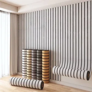 Factory Direct Sales Self-Adhesive Wood Grid Wallpaper Home Decoration Moisture-Proof Anti-Static Soundproof Luxury Living Room