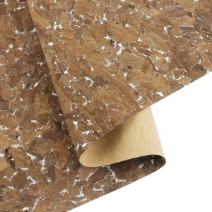 Factory Direct Silver Foil Retro Vegan Carbide Carbonized Cork Fabric for Shoes, Bags & Wallpapers