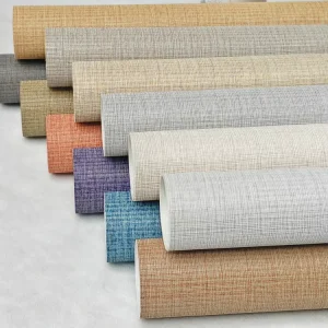 Factory PVC Vinyl Fabric Waterproof Fire Resistant Scrim Backed Wrinkle Resistant Modern Design Hotel Wallpaper