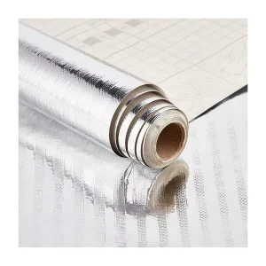 Factory Price Self Adhesive Film Peel and Stick Backsplash Sticker Kitchen Home Decor Wall Wallpaper Aluminum Foil Wallpaper