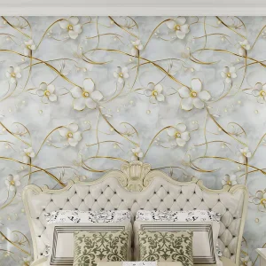 Factory Supplies Home Decoration Waterproof 3d Living Room Flower Self-adhesive Wallpaper