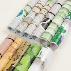 Factory Supply Many Green Leaf Patterns Wall Paper Rolls Home Decoration Pvc Self Adhesive Nature Wallpaper