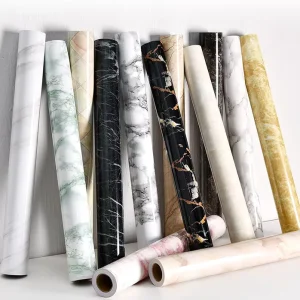 Factory Supply Modern Eco friendly Waterproof Fireproof PVC Peel Stick Scratch Resistant Decorative Film Wallpaper for Kitchen