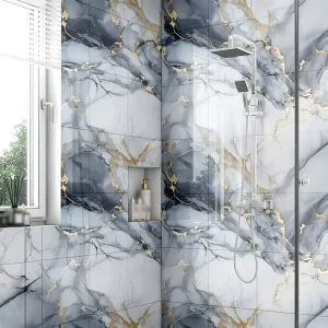 Factory direct Sale Luxurious Marble-patterned PVC/XPE Wall Papers for Kitchen Bedroom Easy Remove Install Tiles Waterproof