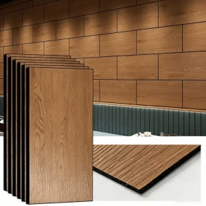 Factory direct sale Three dimensional Raised and Recessed Texture Wood Board Self adhesive Wall Paper Brick Texture Wall Paper