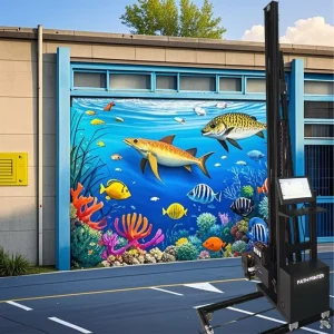 Faith New Condition 7D Automatic Wall Panel Printer 3D Vertical Mural UV Ink Robot Wall Painting Machine