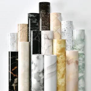 Faux Marble Damask Modern PVC Self Adhesive Waterproof Moisture Proof Wall Roll for Bathroom Kitchen Laundry Room Bedroom Hotel