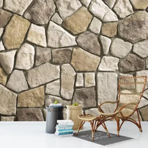 Faux Stone Wall Stickers Waterproof Moisture-Proof Eco-Friendly Murals for Bedroom Dining Exterior Wall Decor Customizable Sizes