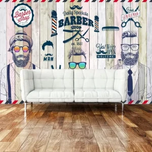 Fire Resistance Vinyl Wallpaper Retro Nostalgic Beauty Salon Background Wall Mural Black Marble Wallpaper