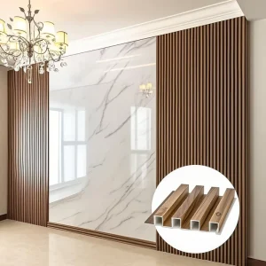 Fire-proof and Moisture-proof Waterproof 3D WPC Fluted Wall Panel WPC Wall Cladding Groove Wallboard for Interior Decor