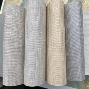 Fire resistant Woven Fabric Wallpaper Hotel Vinyl Wall Covering Washable PVC Non Woven Wallpaper Roll Home Decoration