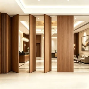 Fireproof Panels Movable Partition Wall System Room Separation Acoustic Frameless Operable Folding Wall Partition