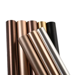 Fireproof Pressed PVC Self Adhesive Wallpaper Roll Brushed Gold Silver Films Decorative Cabinets Elevator Outdoor Apartment