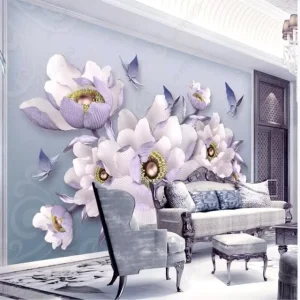 Floor Wallpaper 3D Sticker Rose Flower Wallpaper Wall Mural 60×96 inches