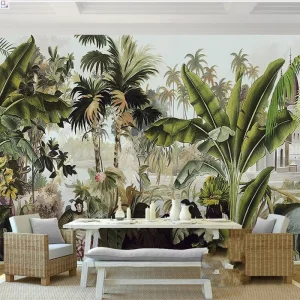 Floral Design DIY Waterproof Wall Art Decor 3D Wallpapers Customized Non Woven Mural for Bedroom Dining KTV Salon