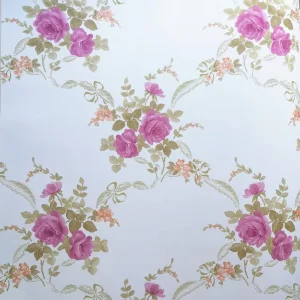 Floral Design PVC Wall Paper Rose Flower Wallpaper