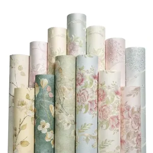 Floral Peel Stick Self-Adhesive Removable Wallpaper Roll 45cm European Design Waterproof Mould-Proof PVC Kitchen Bedroom