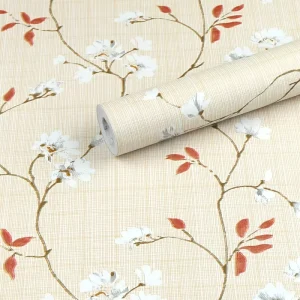 Floral Peel and Stick Wallpaper 0.45*10m Self Adhesive Waterproof Wall Stickers for Furniture Renovation Bedroom Living Room