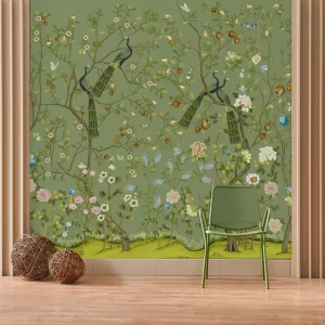 Flower Peacock Custom Papier Peint Mural Wallpaper for Restaurant Hotel Home Decor Mural