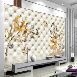Flower Style 3D Wallpaper for Living Room Paper Factory