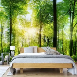 Forest Removable Fabric Wall Paper Custom Wallpaper Printing