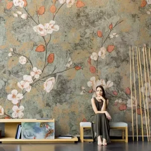 Foshan Factory Direct Custom Floral 3D Mural Wallpaper for Bedroom