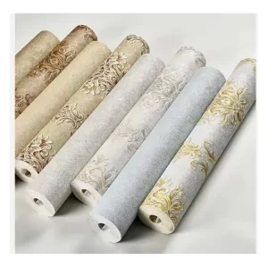 Free Sample Simple Slf adhesive 3D Non woven Fabric Wallpaper for Living Room with Factory Outlet