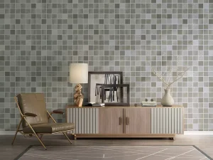 Fresh Concise Square Pattern PVC Wallpaper