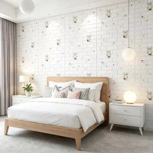 GF WT001 3D Waterproof PU Material Modern Geometric Wall Panel Sticker Wallpaper 5 Year Warranty for Household Hotel