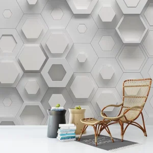 Geometric 3D Waterproof Naked-eye Wall Decor Wallpaper Easy to Replace Customizable Mural for Bedroom & Dining