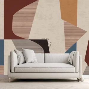 Geometric Colored Wallpaper Peeling and Pasting Bohemian Abstract Art Murals
