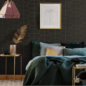 Geometric Design Vinyl Wallpapers Waterproof for Bedroom Walls